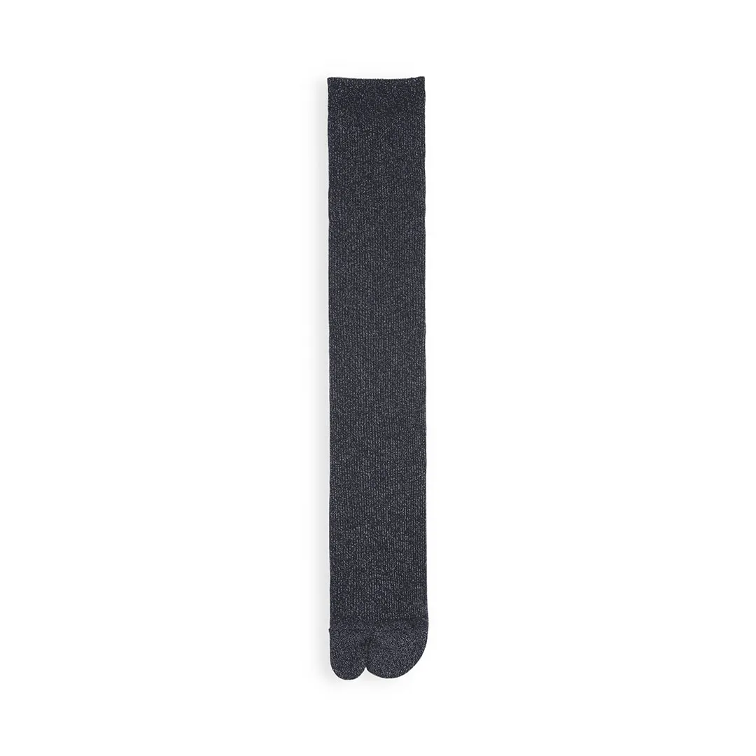 021170005 Sparkly Tabi Fine Ribbed Knee High Socks