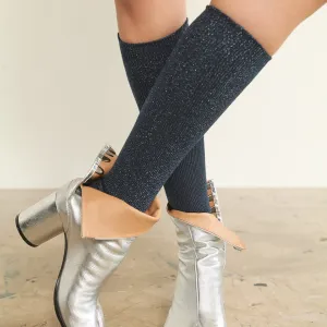 021170005 Sparkly Tabi Fine Ribbed Knee High Socks