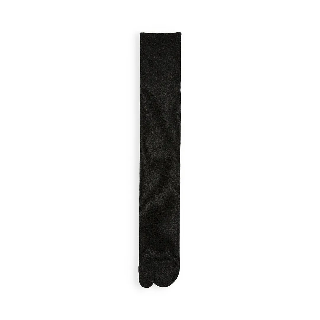021170005 Sparkly Tabi Fine Ribbed Knee High Socks