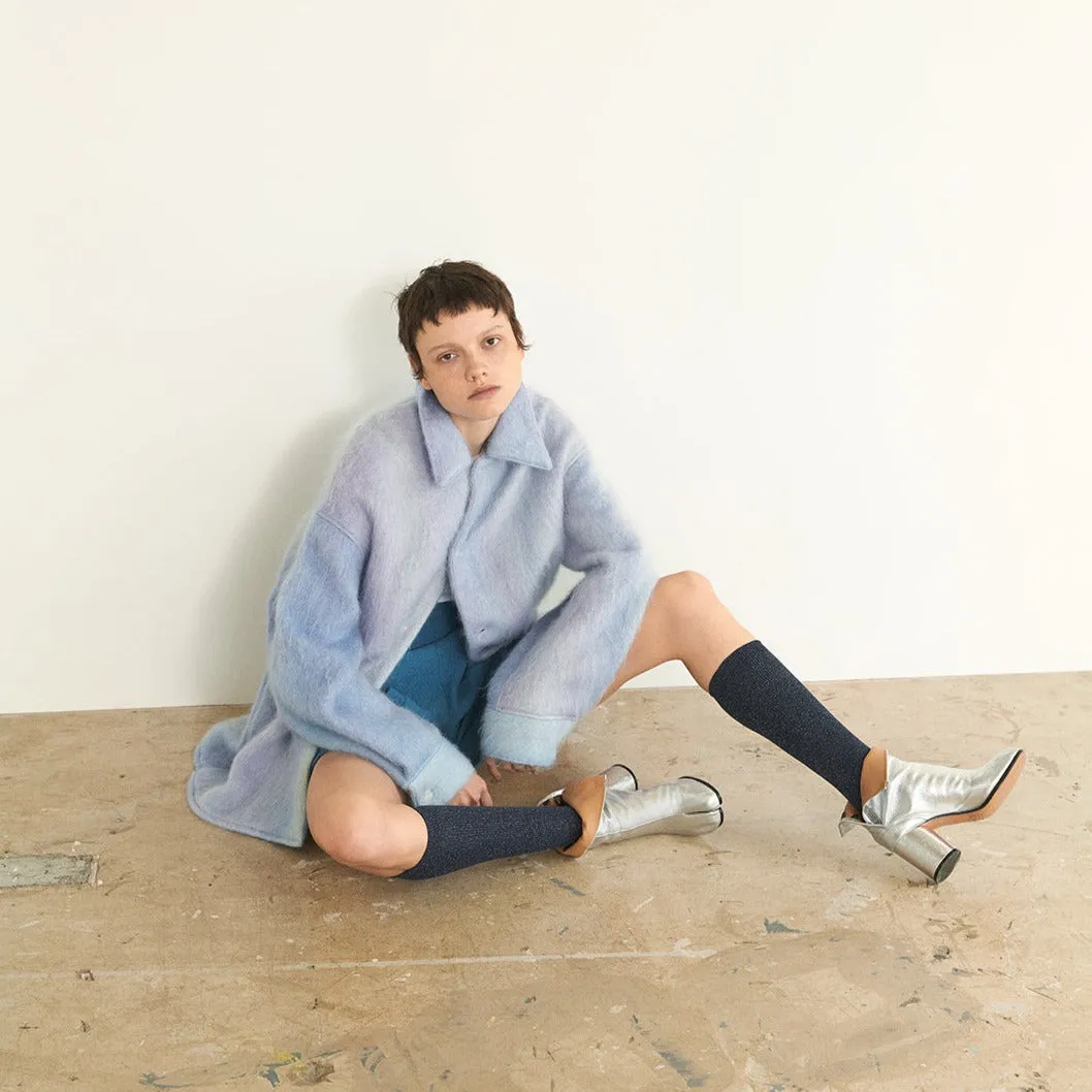 021170005 Sparkly Tabi Fine Ribbed Knee High Socks