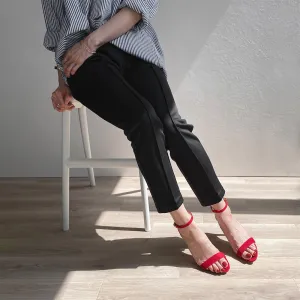 15% OFF: High heel line sandals (3570) Red S