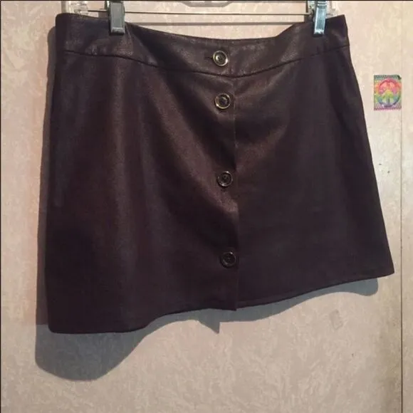 ✨3xHP✨MK Faux Suede Leather Brown Skirt✨