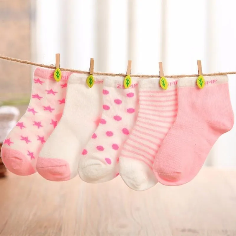 5 Pairs Colorful Mesh Cotton Thin Newborn Baby Socks For Girls And Boys Toddler Soft Socks