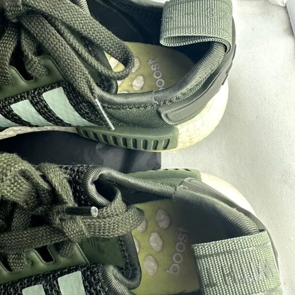 Adidas NMD_R1 Night Cargo Green White Suede Leather