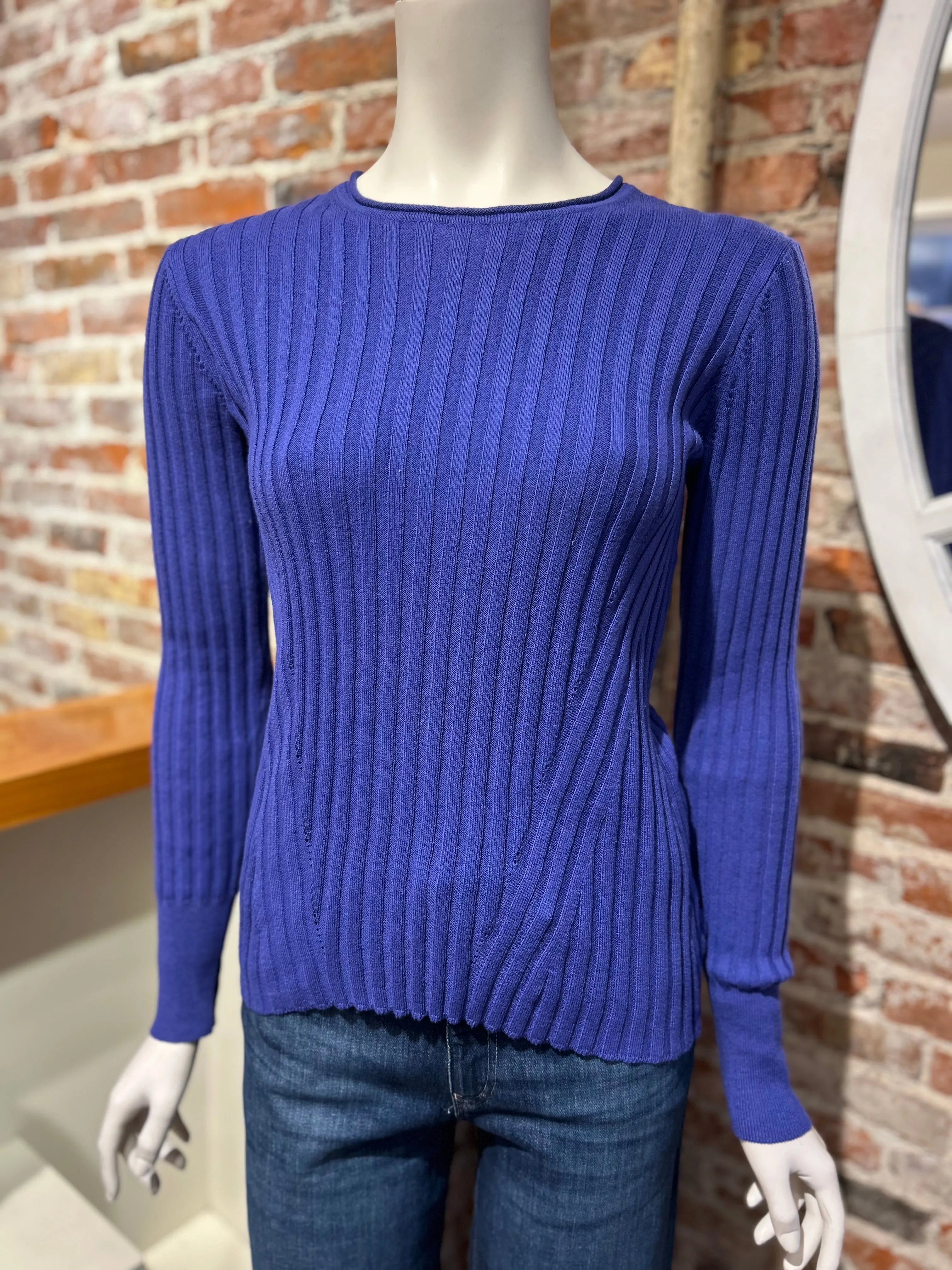 ALASHAN CASHMERE COTTON CASHMERE BLAIR RIB CREW