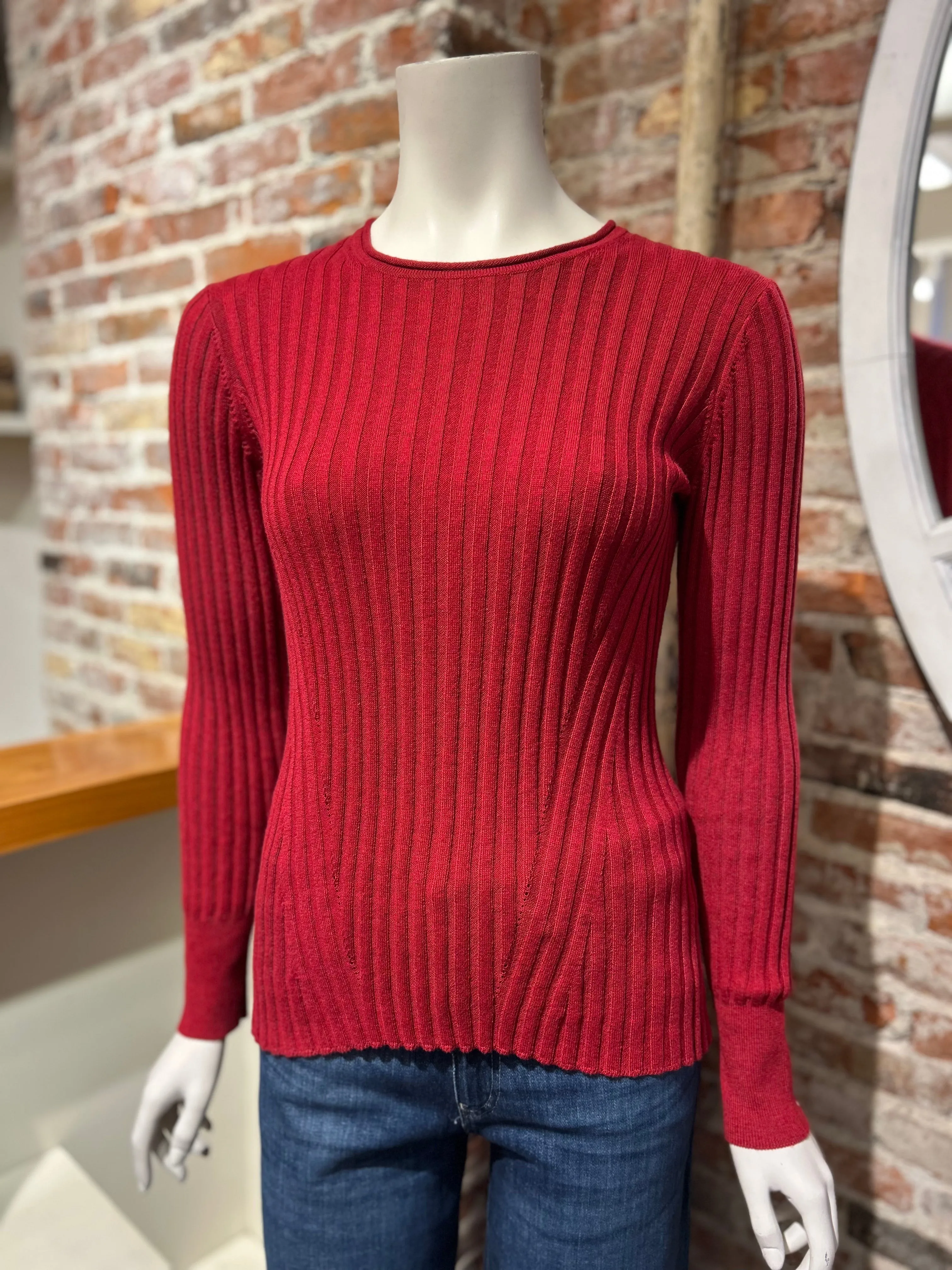 ALASHAN CASHMERE COTTON CASHMERE BLAIR RIB CREW
