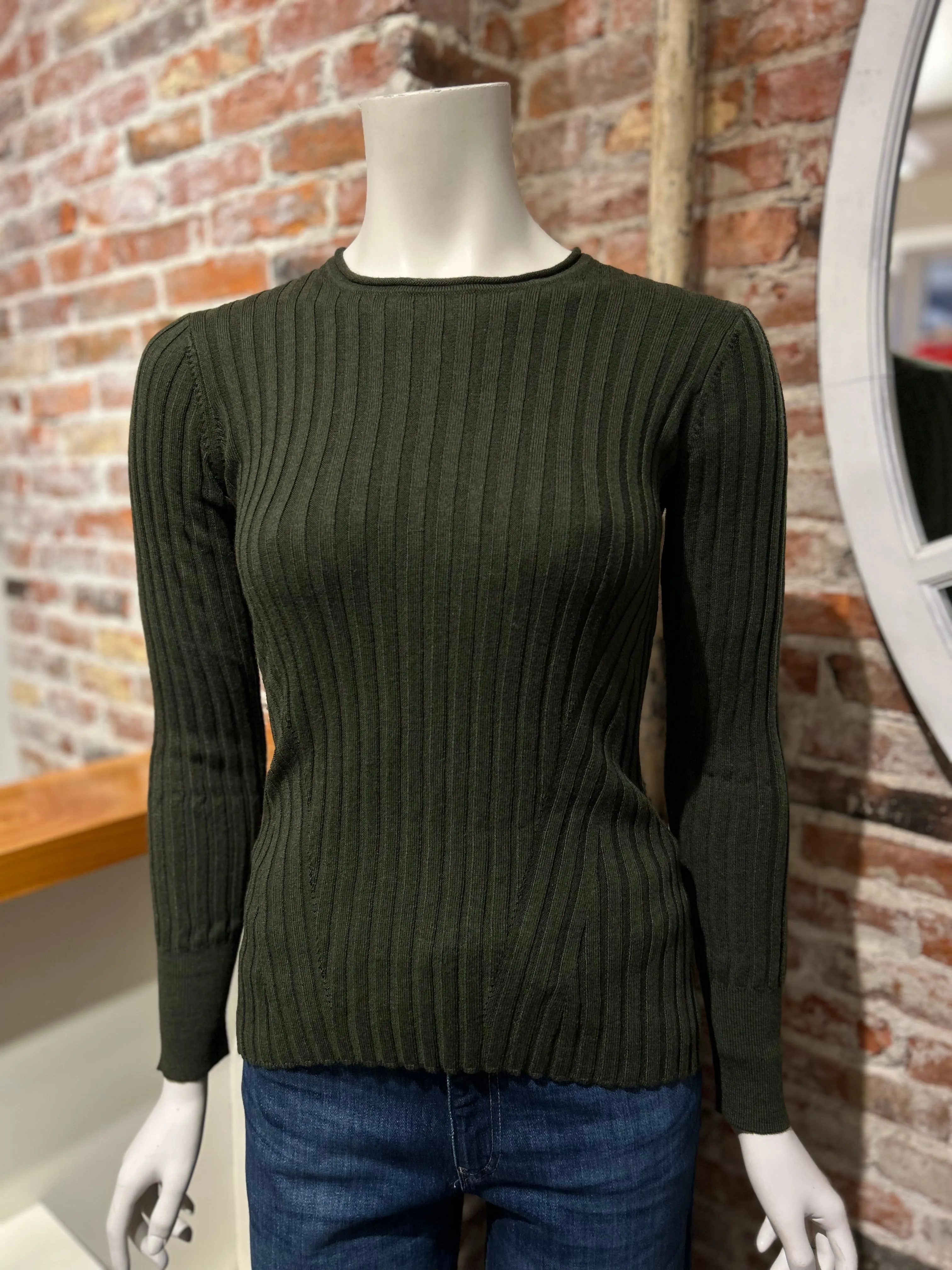 ALASHAN CASHMERE COTTON CASHMERE BLAIR RIB CREW