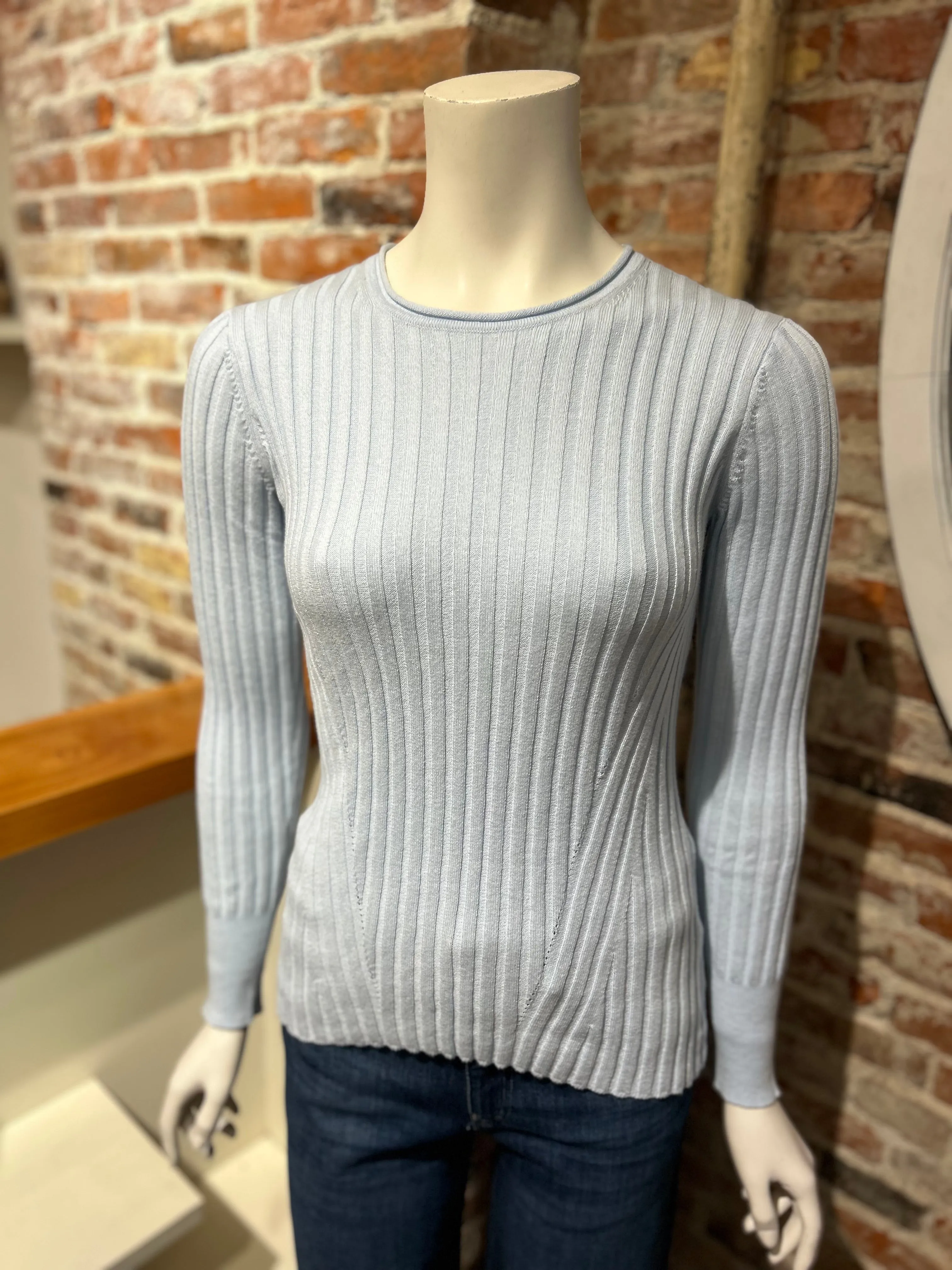 ALASHAN CASHMERE COTTON CASHMERE BLAIR RIB CREW