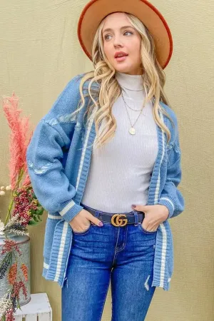 And The Why Cozy Fringe Detail Sweater Cardigan