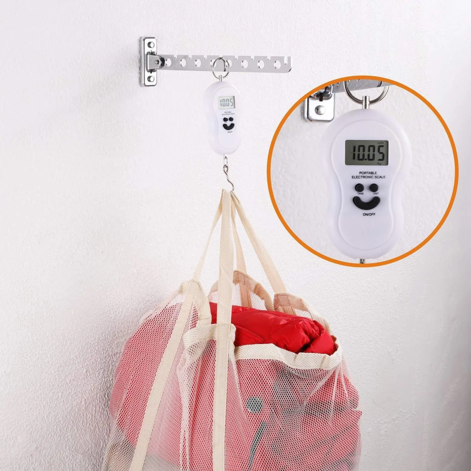 ASHOP Wall Mount Clothes Hanger Rack Wall Clothes Hanger Stainless Steel Clothes Hooks with Swing Arm Holder Closet Organizers and Storage 2 Pack
