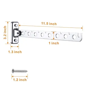 ASHOP Wall Mount Clothes Hanger Rack Wall Clothes Hanger Stainless Steel Clothes Hooks with Swing Arm Holder Closet Organizers and Storage 2 Pack