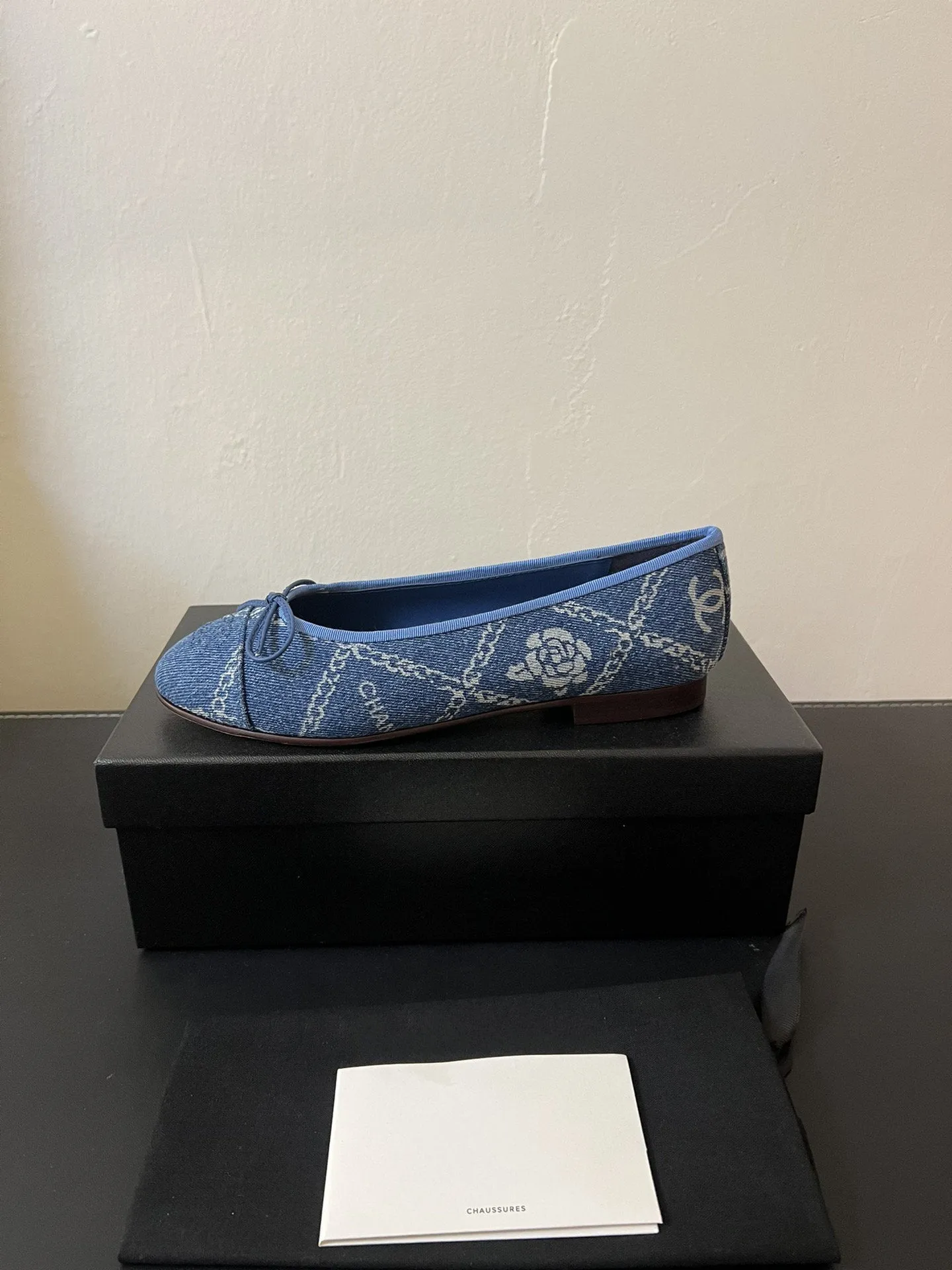 ballet flats blue denim