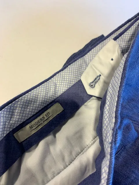 Ballin Blue Mix Chambray Linen Herringbone Slack