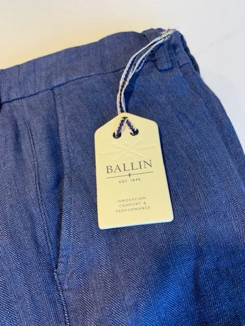 Ballin Blue Mix Chambray Linen Herringbone Slack