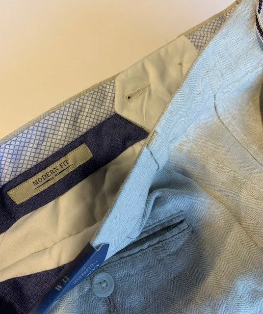 Ballin Natural Chambray Linen Herringbone Slack