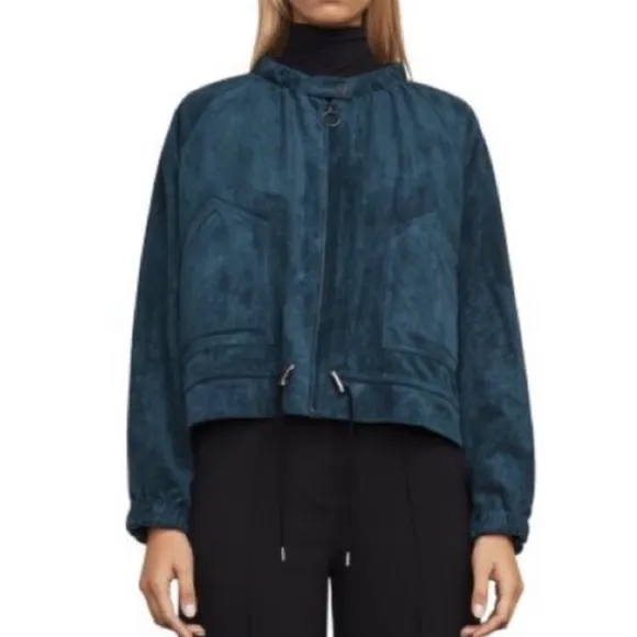 BCBGMaxAzria Faux Suede Levi Bomber Jacket