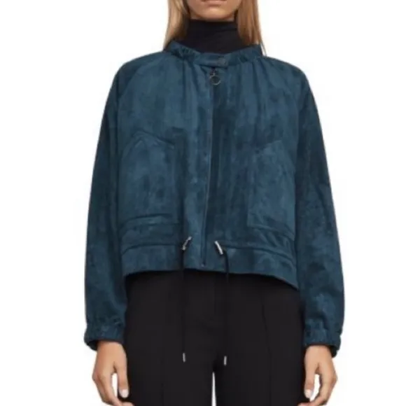 BCBGMaxAzria Faux Suede Levi Bomber Jacket