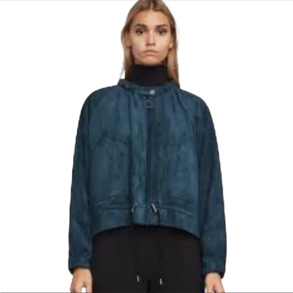 BCBGMaxAzria Faux Suede Levi Bomber Jacket