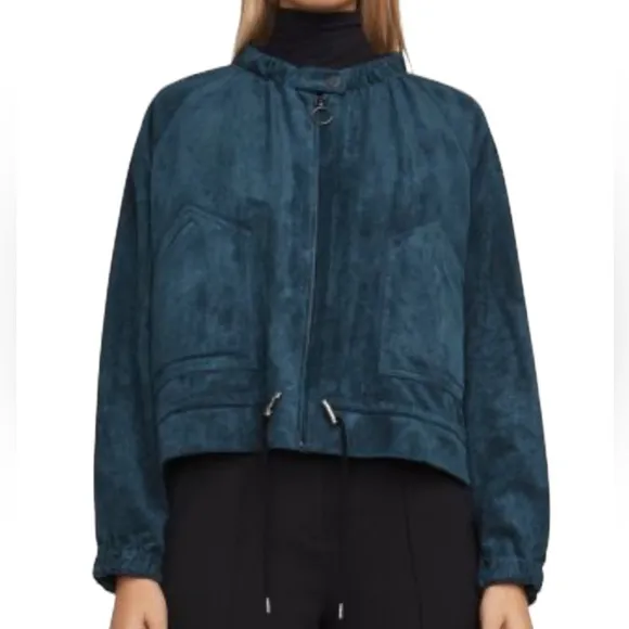 BCBGMaxAzria Faux Suede Levi Bomber Jacket