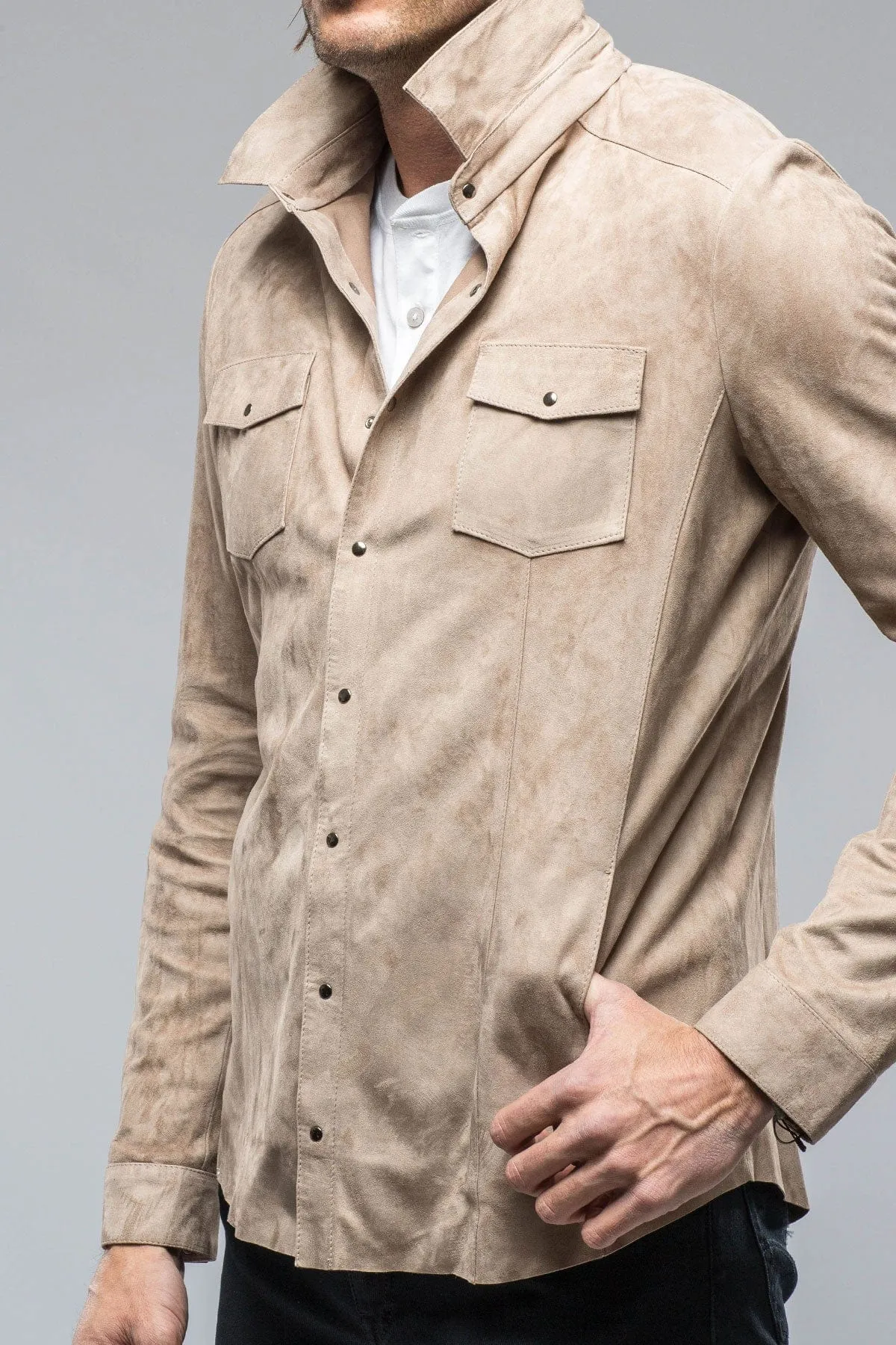 Bello Suede Shirt In Roccia