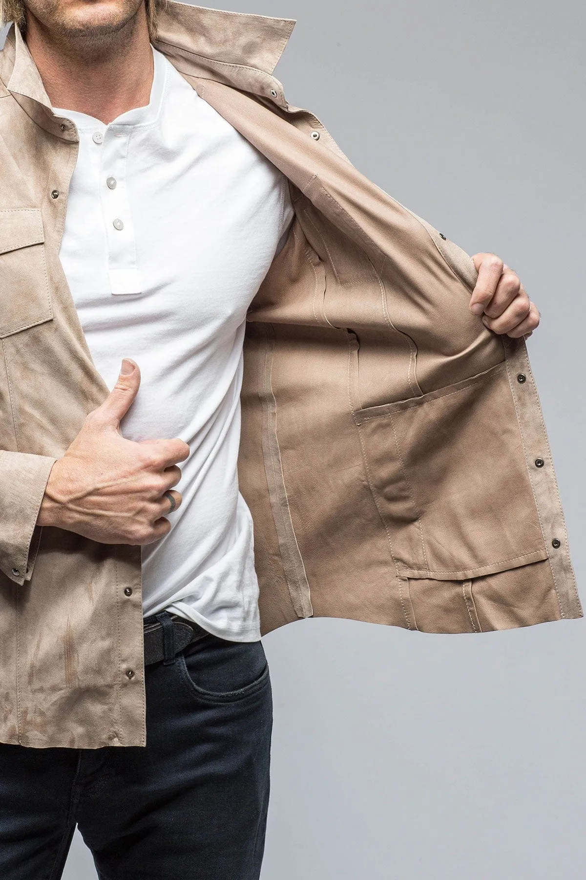 Bello Suede Shirt In Roccia