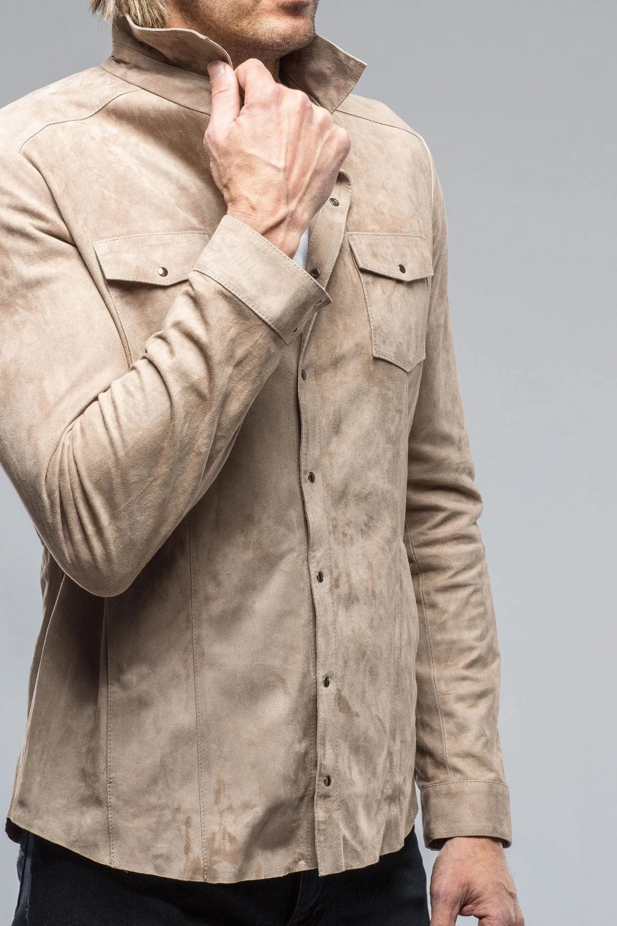 Bello Suede Shirt In Roccia