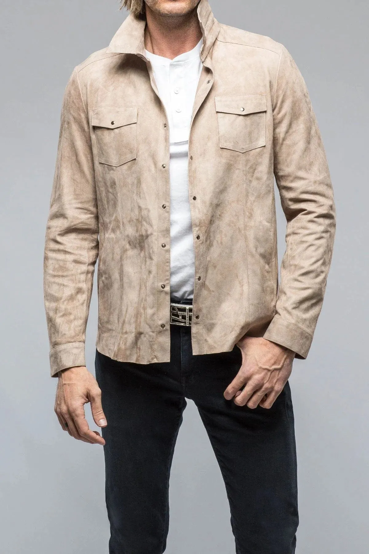 Bello Suede Shirt In Roccia