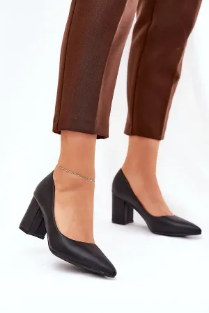 Block heel pumps