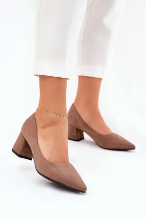 Block heel pumps