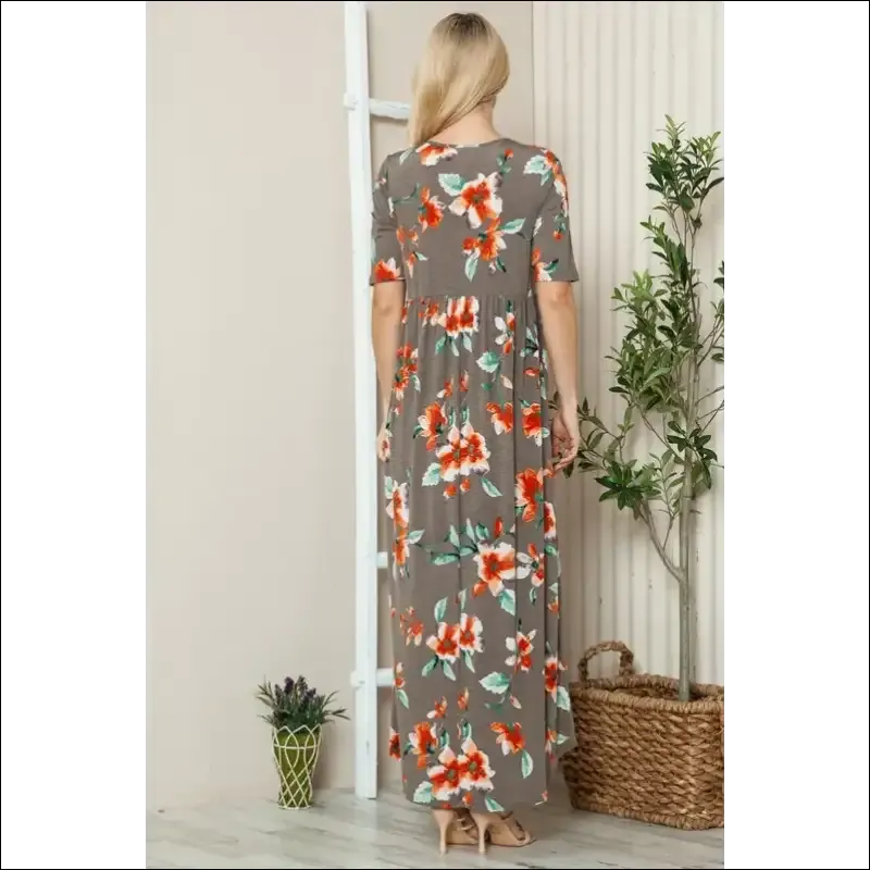 BOMBOM Floral Maxi Tee Dress - Effortless Chic