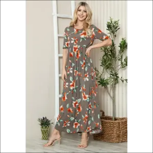 BOMBOM Floral Maxi Tee Dress - Effortless Chic