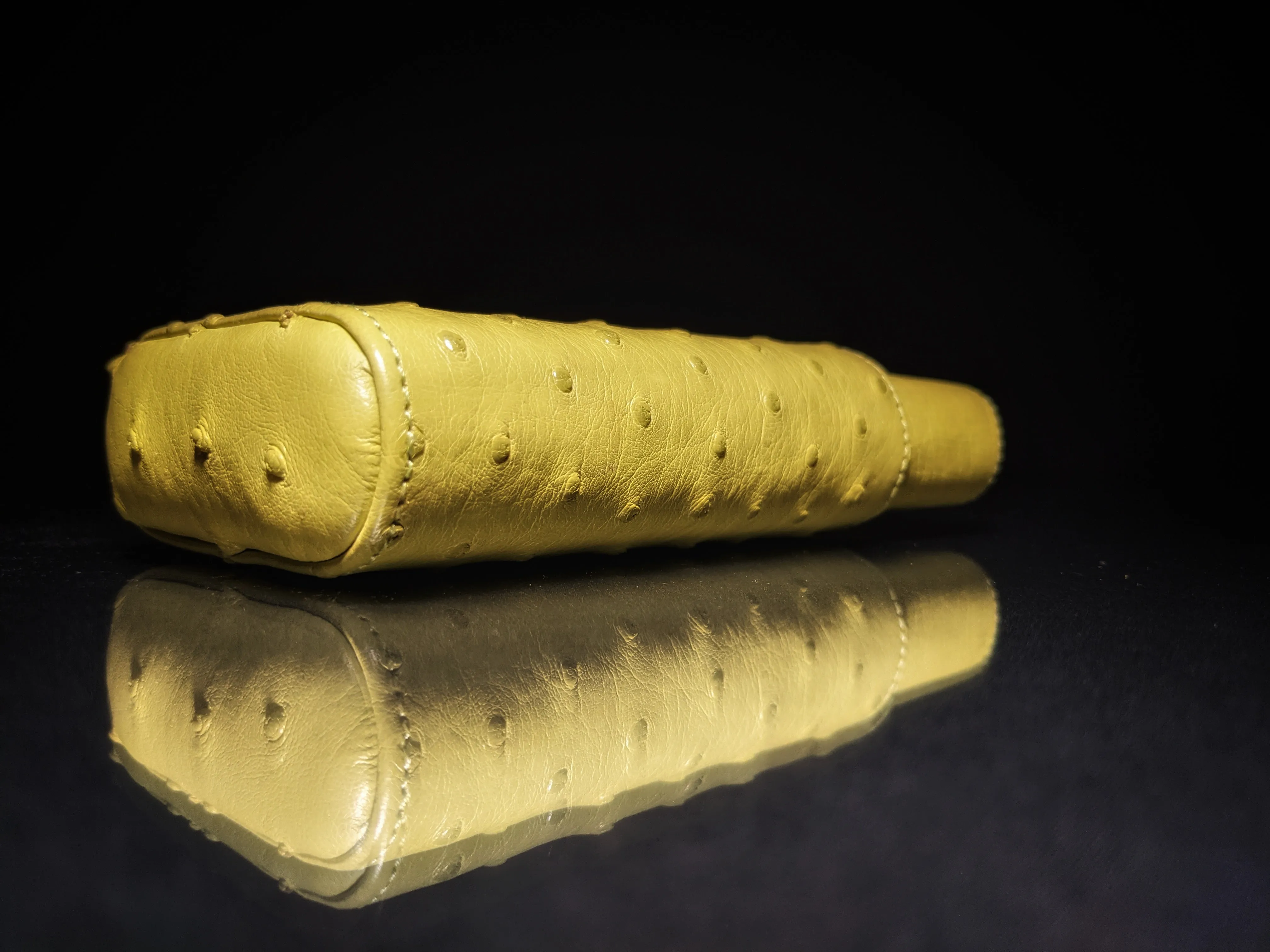 Brizard and Co Ostrich Matcha 3 Cigar Case