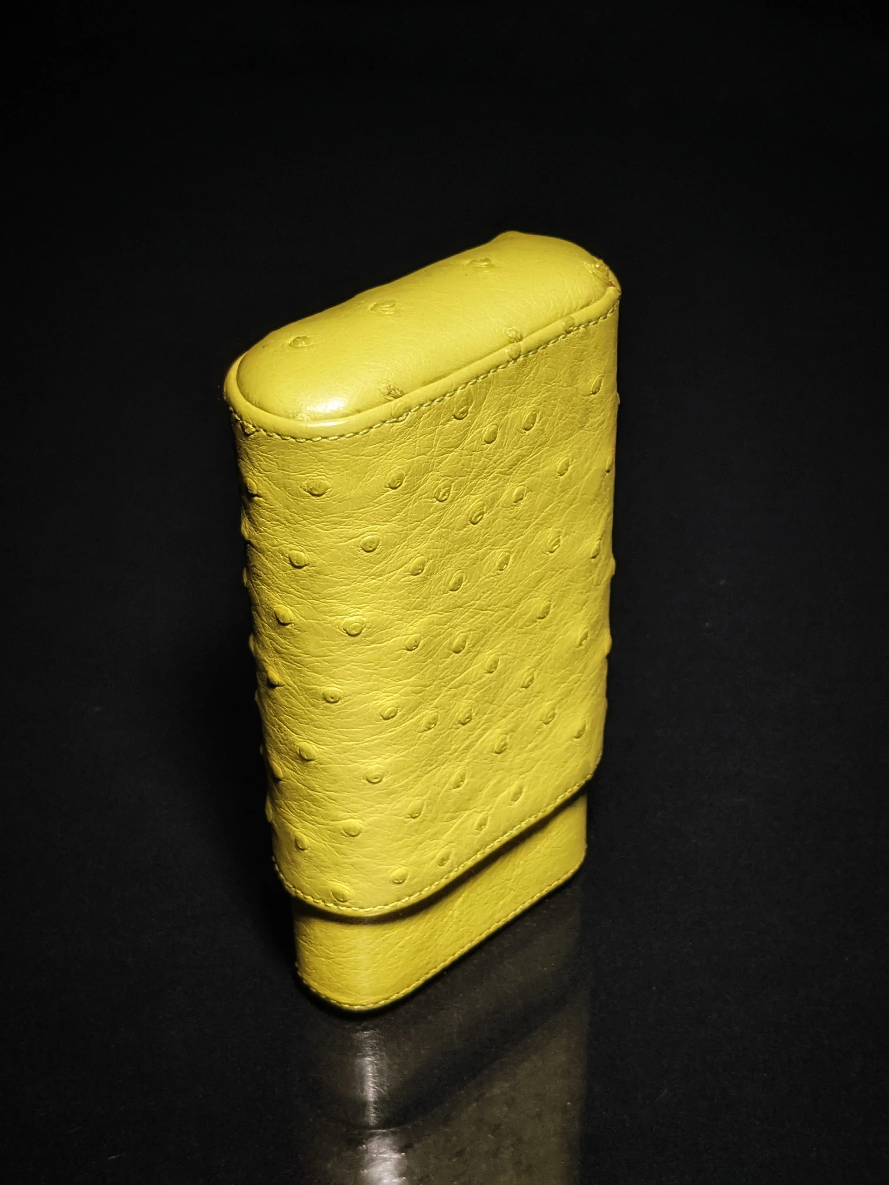 Brizard and Co Ostrich Matcha 3 Cigar Case