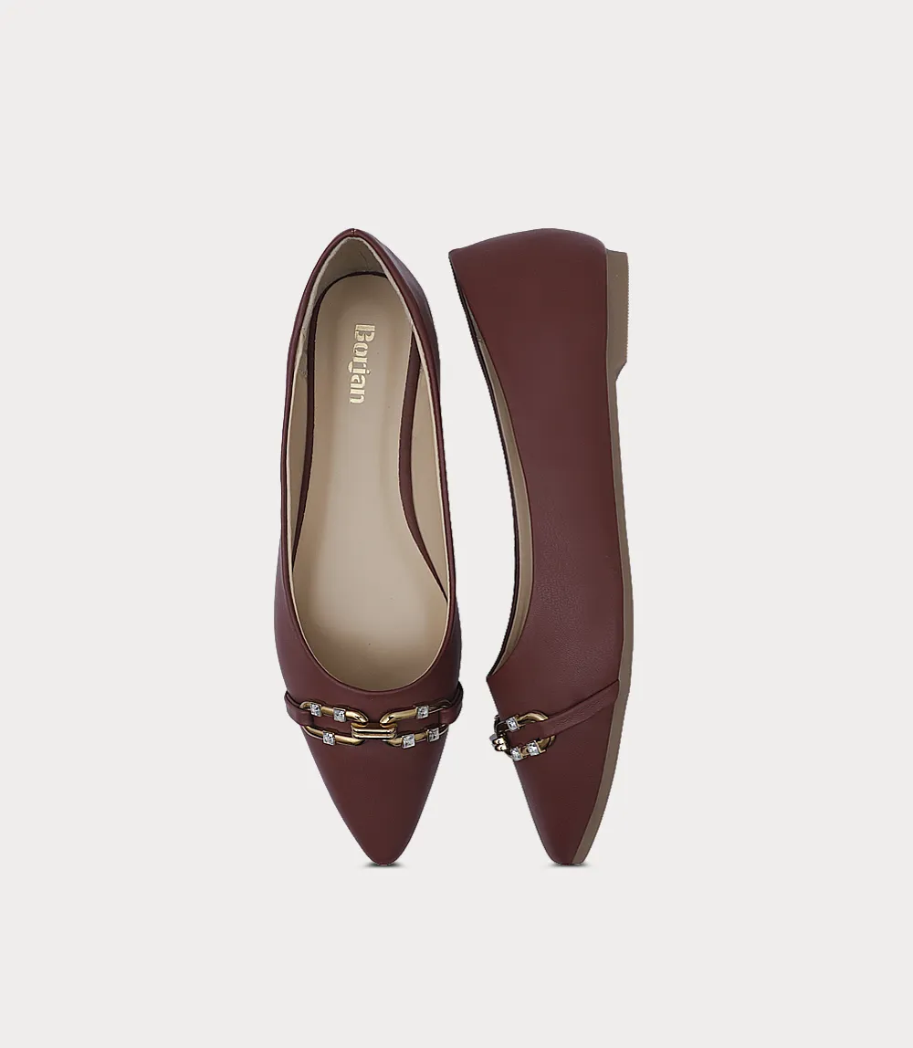 BW10256-MAROON-Women Ballerina