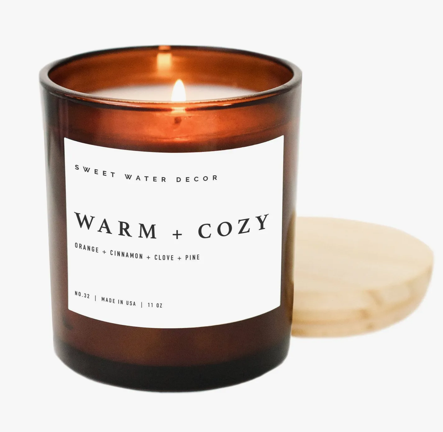 Candle Amber Soy 11oz - Warm & Cozy