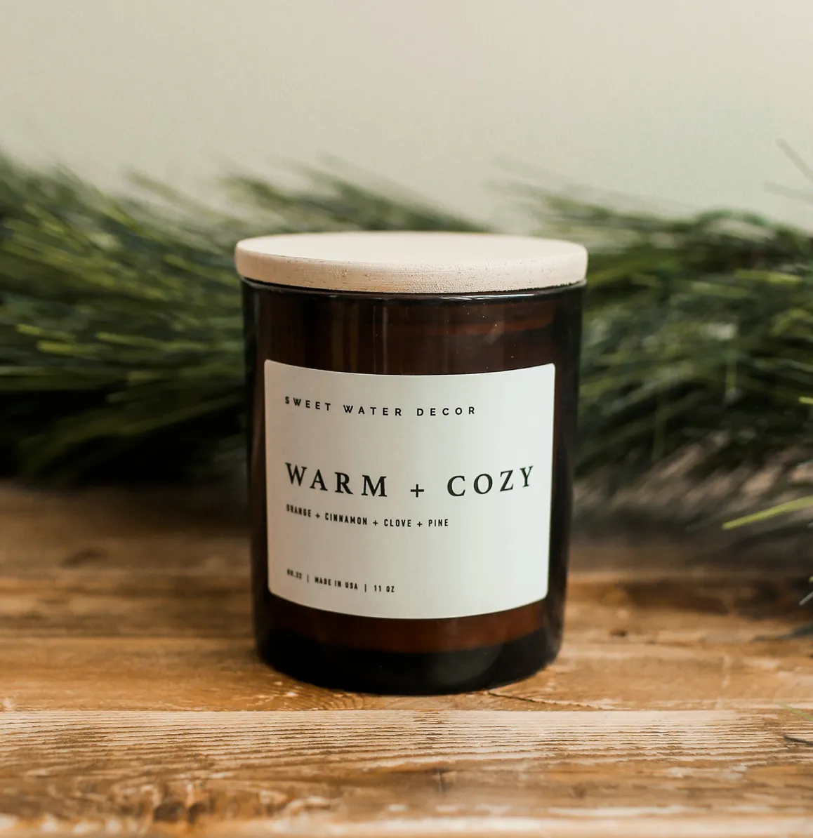 Candle Amber Soy 11oz - Warm & Cozy
