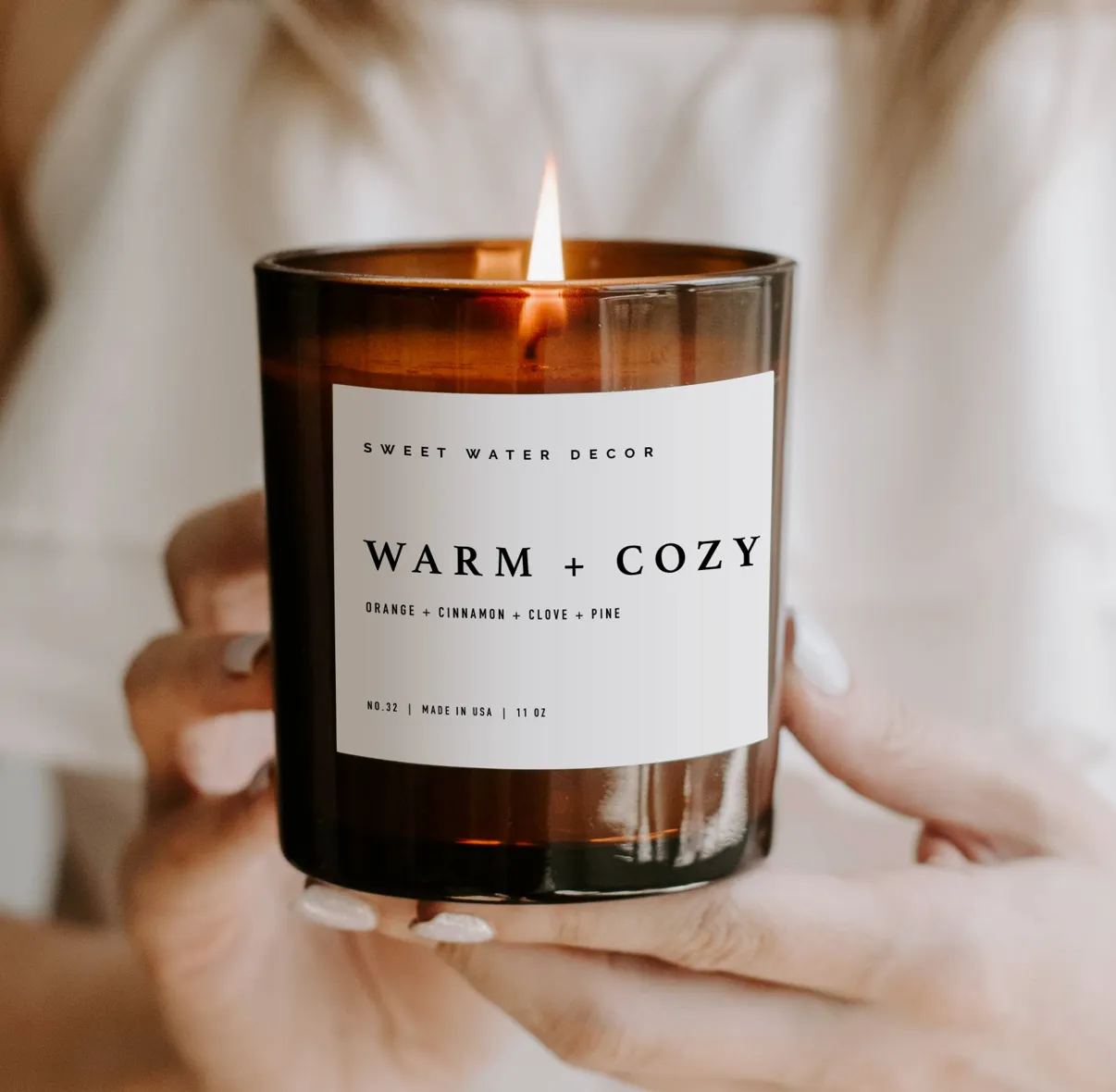 Candle Amber Soy 11oz - Warm & Cozy
