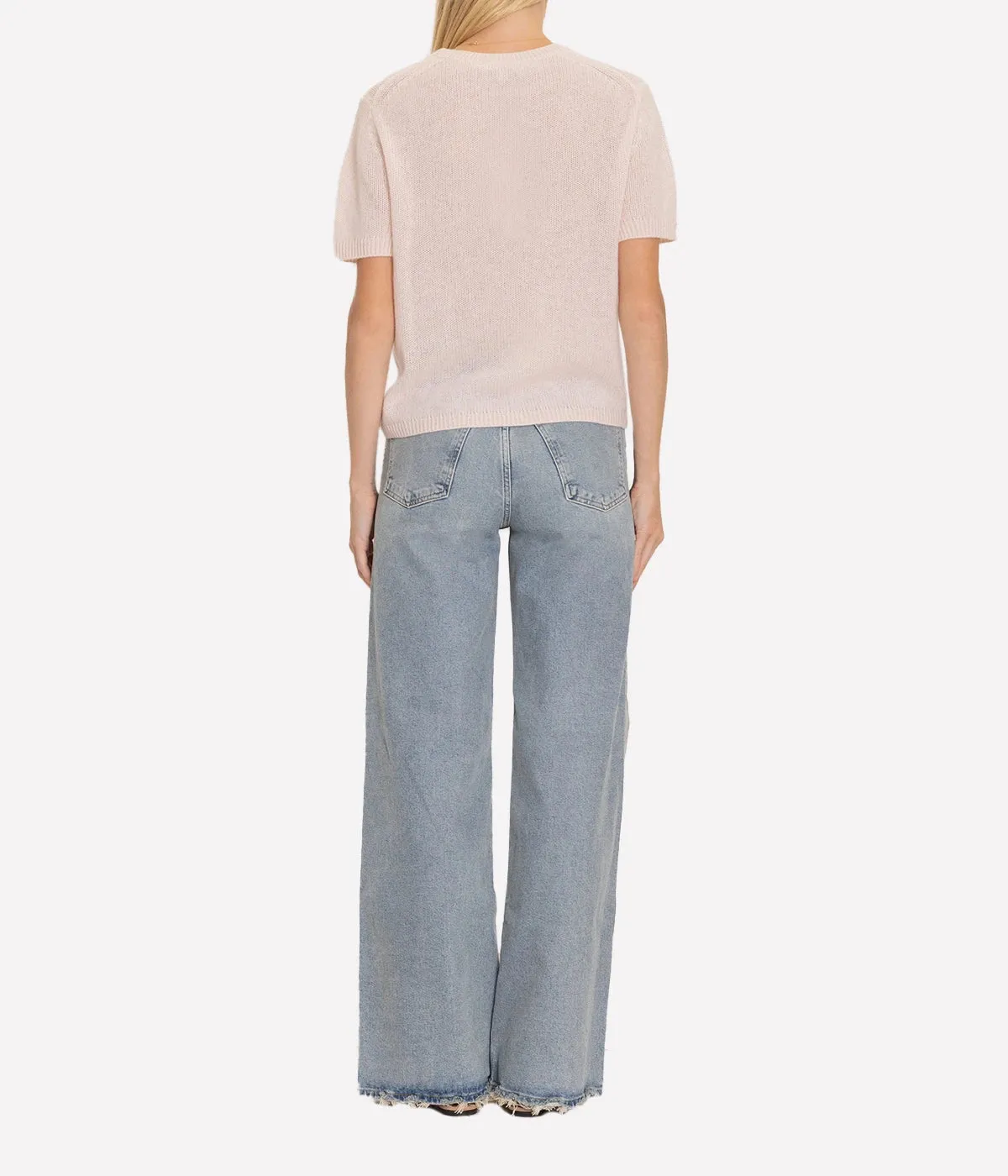 Cashmere Featherweight T-Shirt in Pink Sand