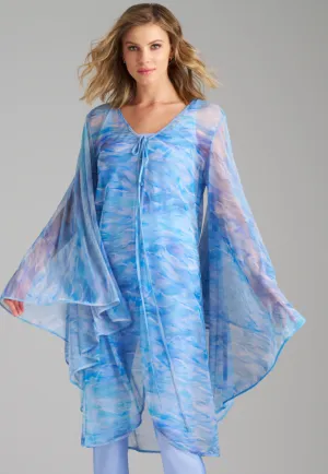 Cassandra Mesh Duster in Ocean Brush