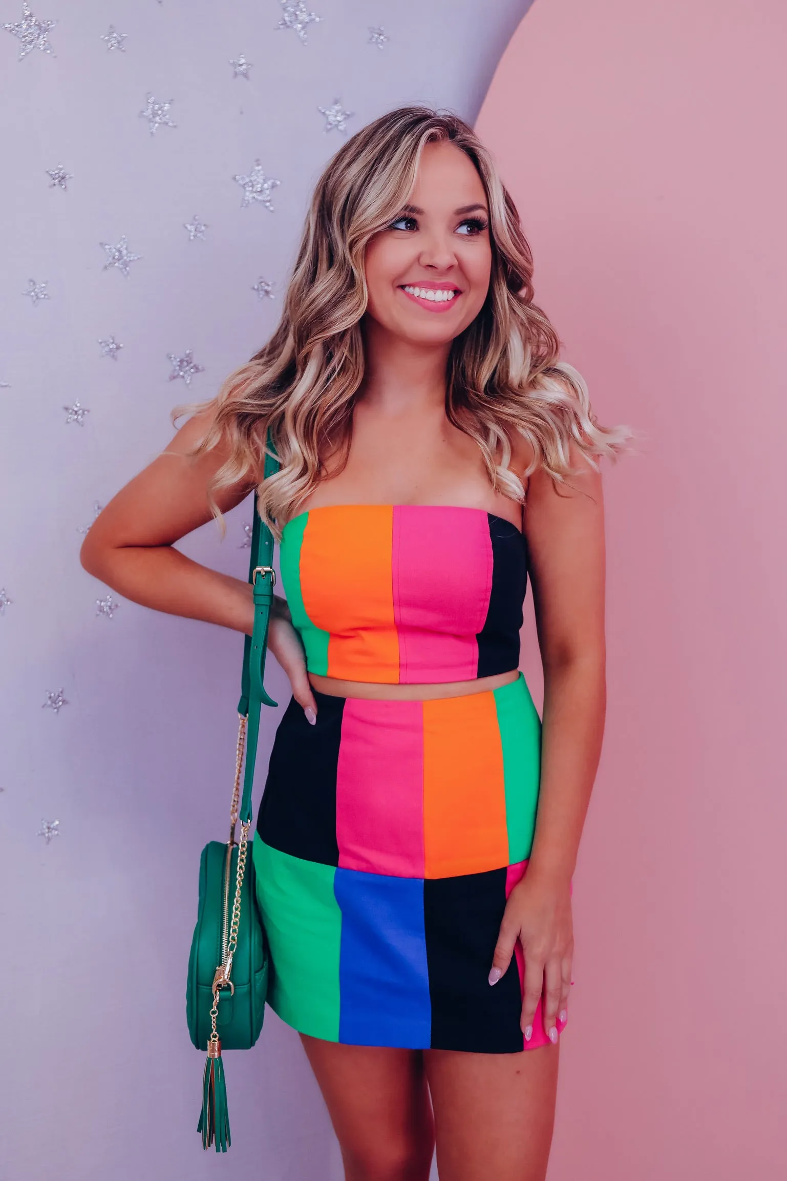 Chassidy Color Block Mini Skirt Set