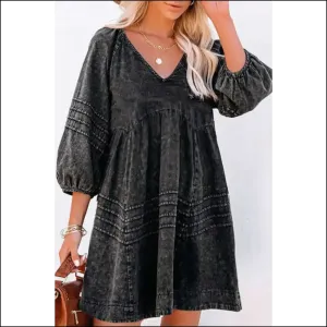 Chic Black Denim Dress: Empire Waist?  Slay, Needful Things 🖤