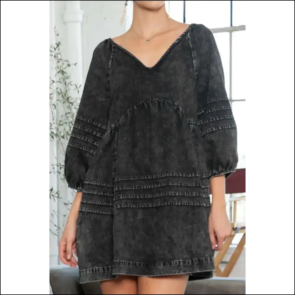 Chic Black Denim Dress: Empire Waist?  Slay, Needful Things 🖤