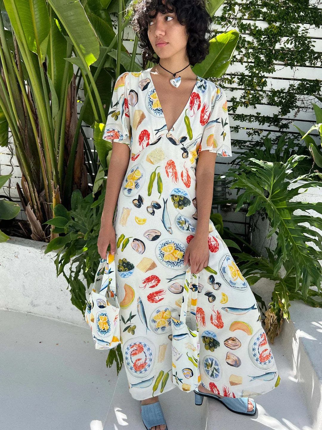 Chic Vacation V-Neck Printed Casual Dress for Relaxed Elegance
