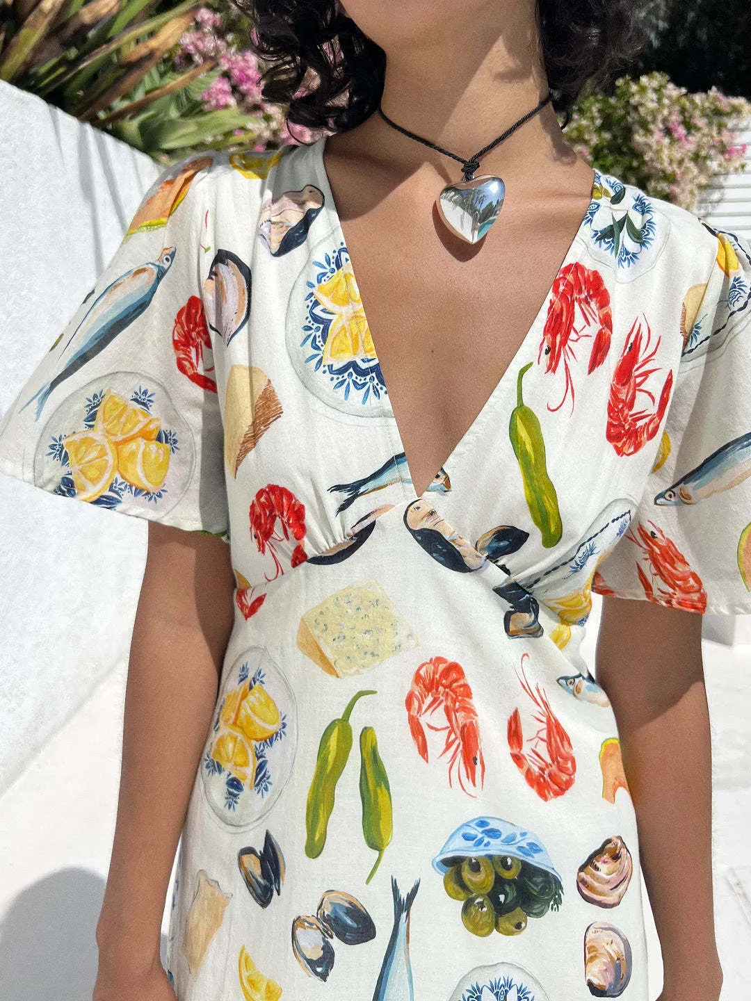 Chic Vacation V-Neck Printed Casual Dress for Relaxed Elegance