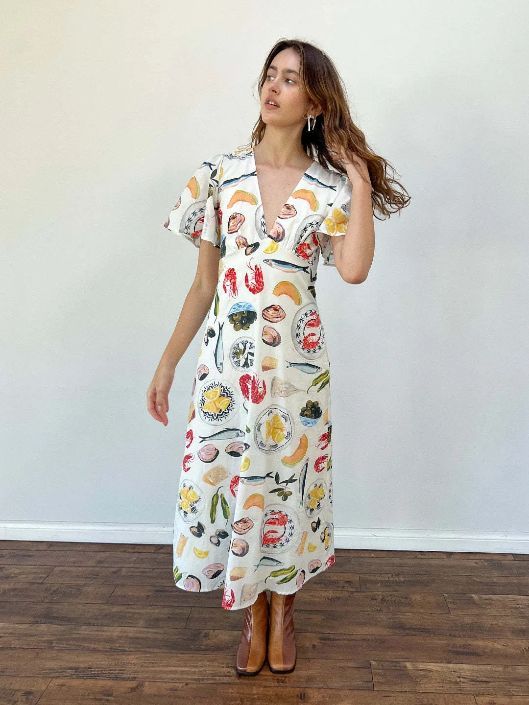 Chic Vacation V-Neck Printed Casual Dress for Relaxed Elegance