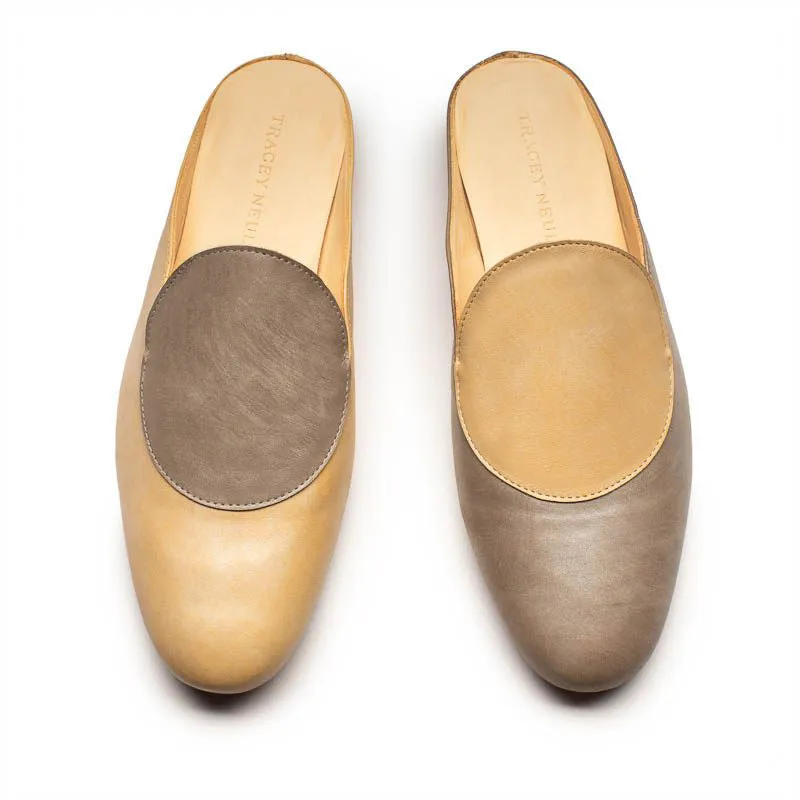 CUDDY DOT Oyster |  Leather Slip On Mule