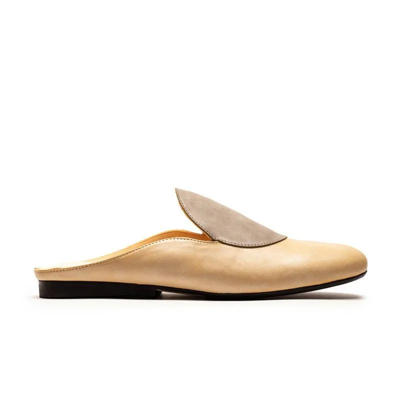 CUDDY DOT Oyster |  Leather Slip On Mule