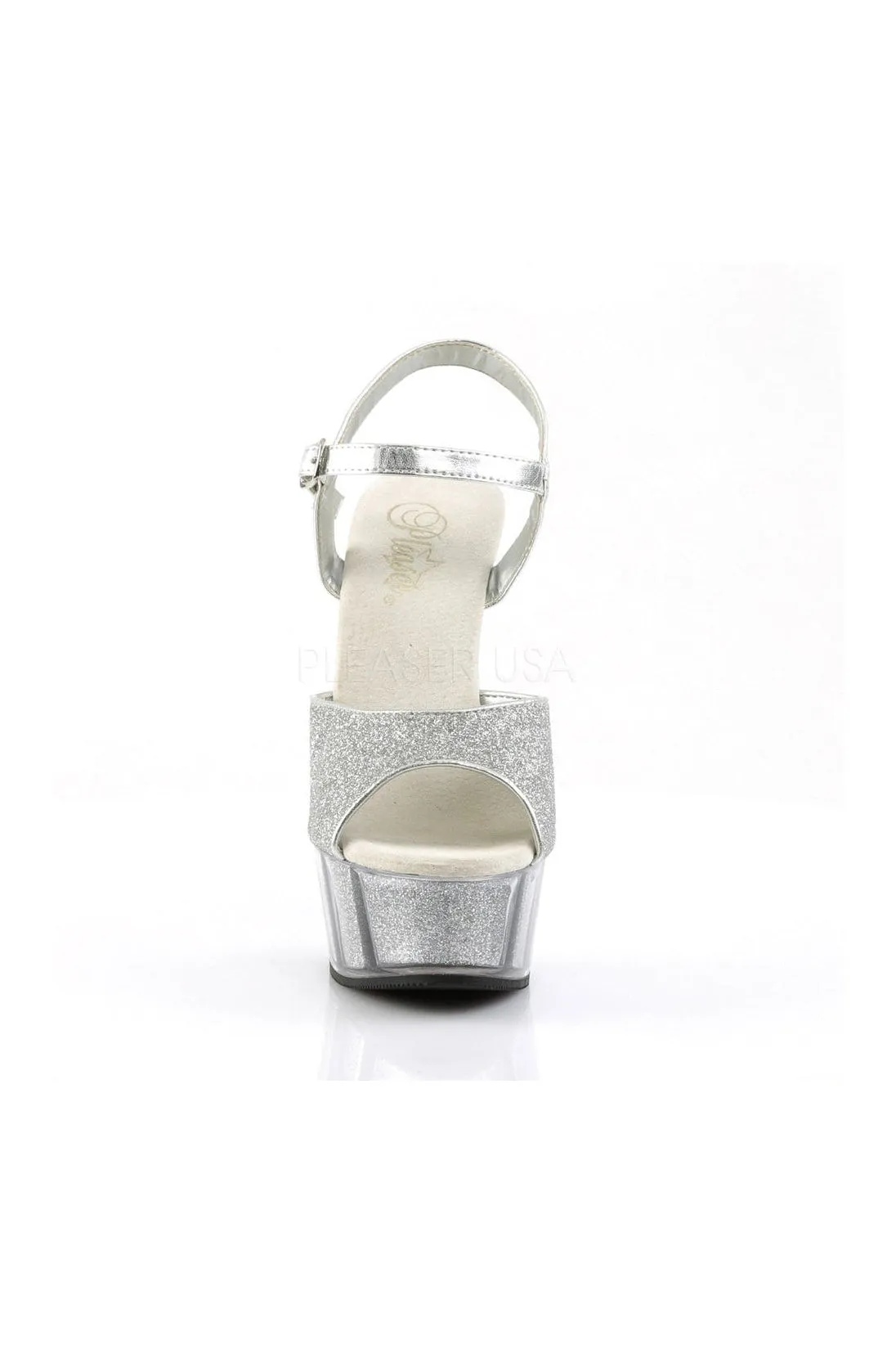 DELIGHT-609-5G Platform Sandal  | Silver Glitter