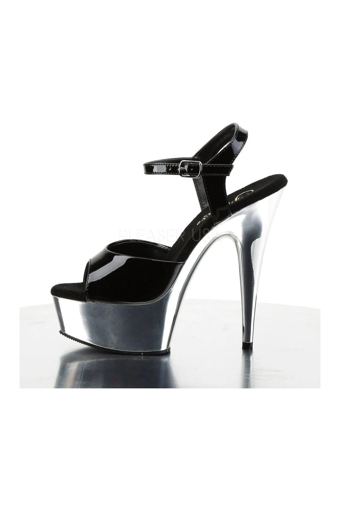 DELIGHT-609 Platform Sandal  | Black Patent