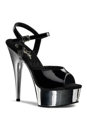 DELIGHT-609 Platform Sandal  | Black Patent